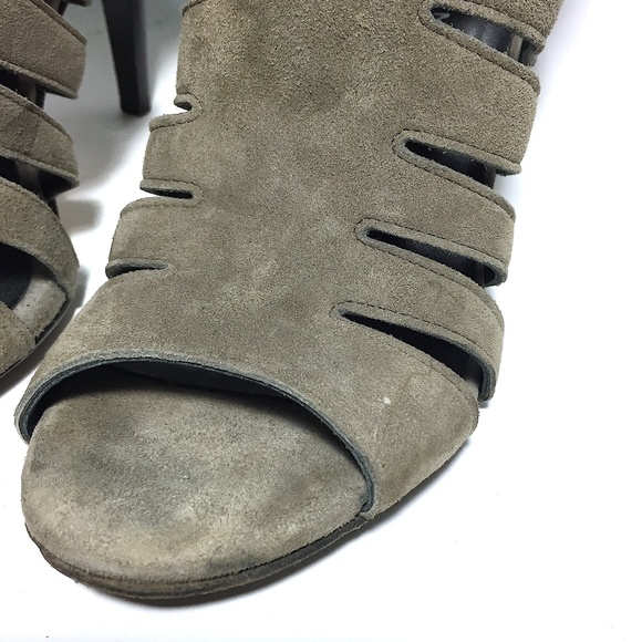 Latitude Femme Suede Heeled Ankle Bootie Sandals - Picture 4 of 8